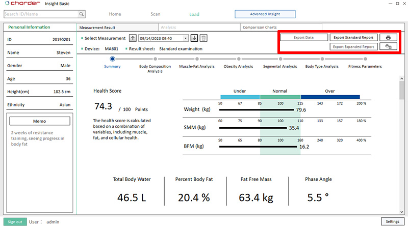 Charder Insight Export