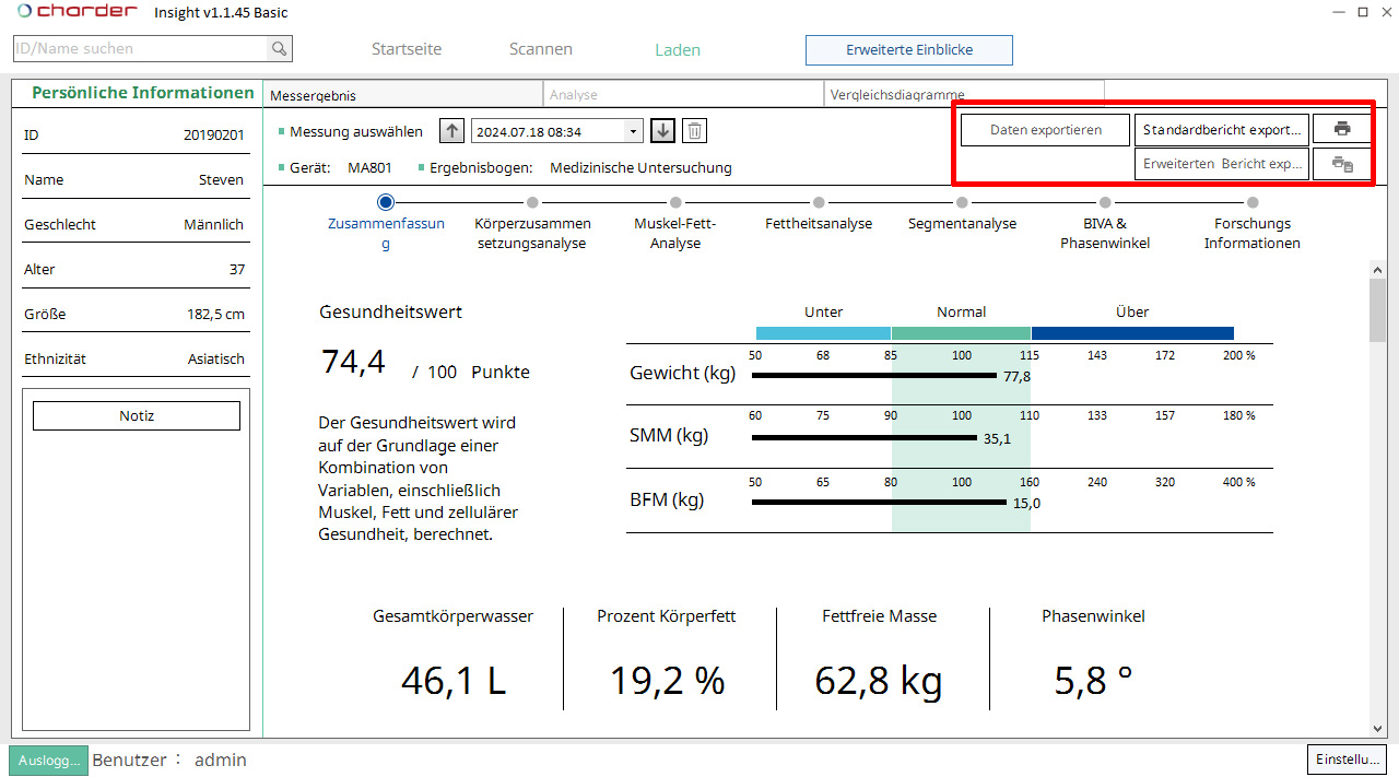 Charder Insight Export